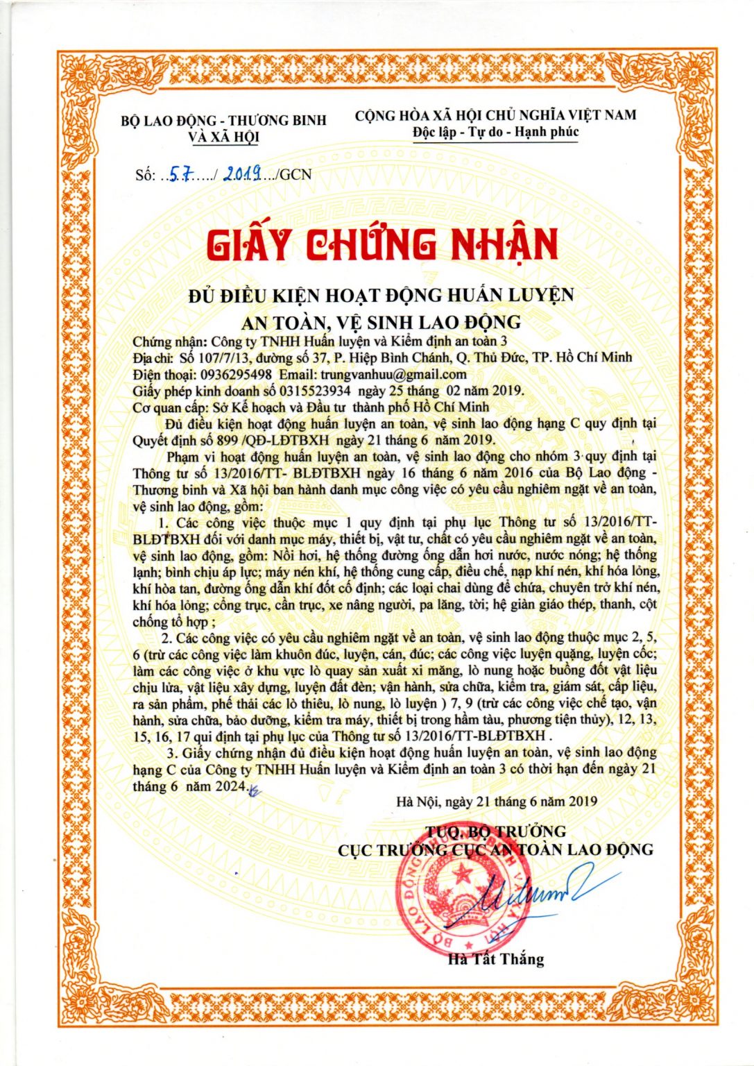 Đào tạo An toàn Vệ sinh Lao động Bình Dương